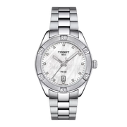 Tissot PR100 Sport Chic T101.910.11.116.00 - bracciale e cassa acciaio - quadrante bianco con datario